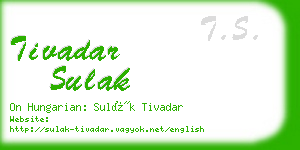 tivadar sulak business card